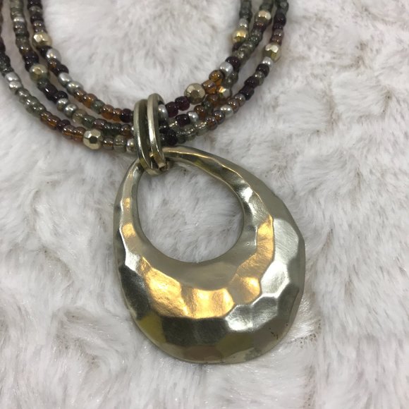 Multi Strand invisible Tribal  Hammered Necklace - Picture 13 of 13